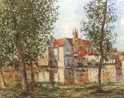 Alfred Sisley Moret-sur-Loing in Morning Sum France oil painting artist